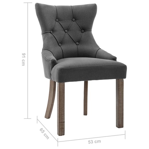 Esszimmersthle 2 Stk. Grau Stoff