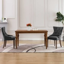 Esszimmersthle 2 Stk. Grau Stoff