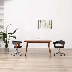 Drehbare Esszimmersthle 2 Stk. Schwarz Bugholz und...