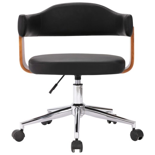 Drehbare Esszimmersthle 4 Stk. Schwarz Bugholz und Kunstleder