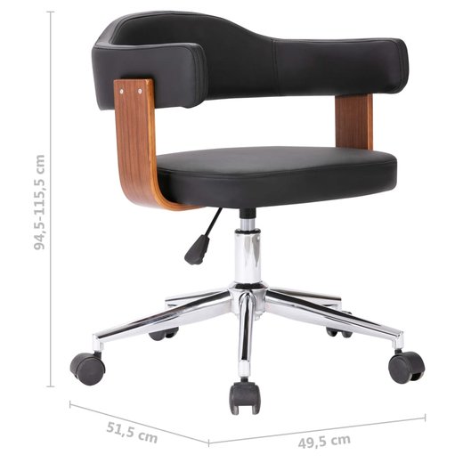 Drehbare Esszimmersthle 4 Stk. Schwarz Bugholz und Kunstleder