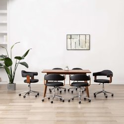 Drehbare Esszimmersthle 6 Stk. Schwarz Bugholz und...