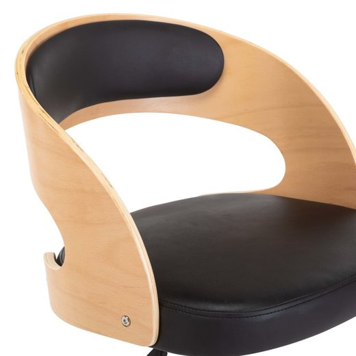 Drehbare Esszimmersthle 2 Stk. Schwarz Bugholz und Kunstleder