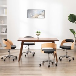 Drehbare Esszimmersthle 4 Stk. Schwarz Bugholz und...