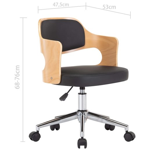 Drehbare Esszimmersthle 4 Stk. Schwarz Bugholz und Kunstleder
