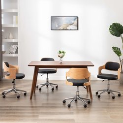 Drehbare Esszimmersthle 4 Stk. Schwarz Bugholz und...