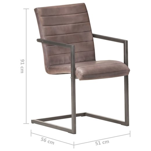 Freischwinger 6 Stk. Braun Echtleder