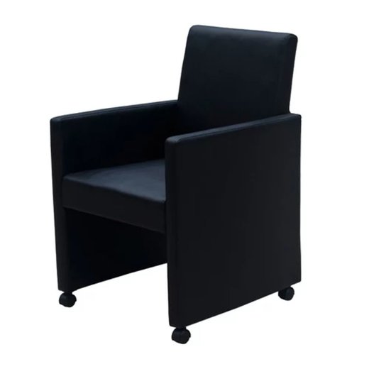Esszimmersthle 2 Stk. Schwarz Kunstleder