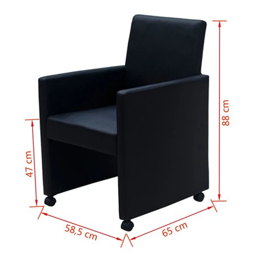Esszimmersthle 2 Stk. Schwarz Kunstleder