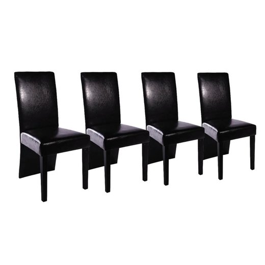 Esszimmersthle 4 Stk. Schwarz Kunstleder
