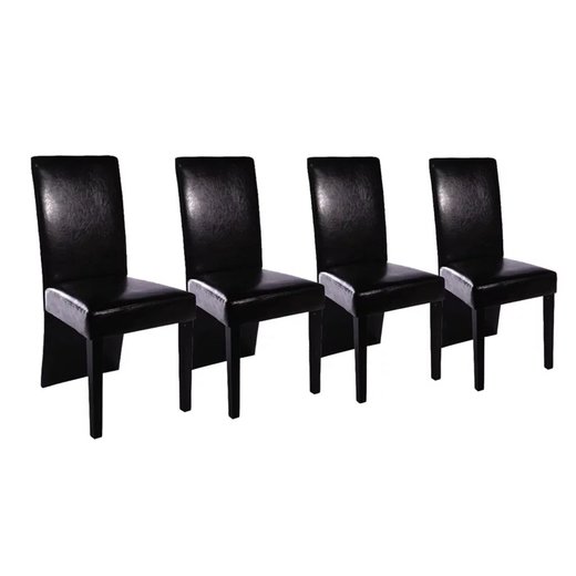 Esszimmersthle 4 Stk. Schwarz Kunstleder