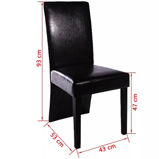 Esszimmersthle 4 Stk. Schwarz Kunstleder