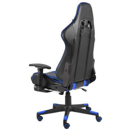 Gaming-Stuhl mit Fusttze Drehbar Blau PVC
