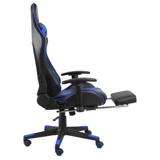Gaming-Stuhl mit Fusttze Drehbar Blau PVC