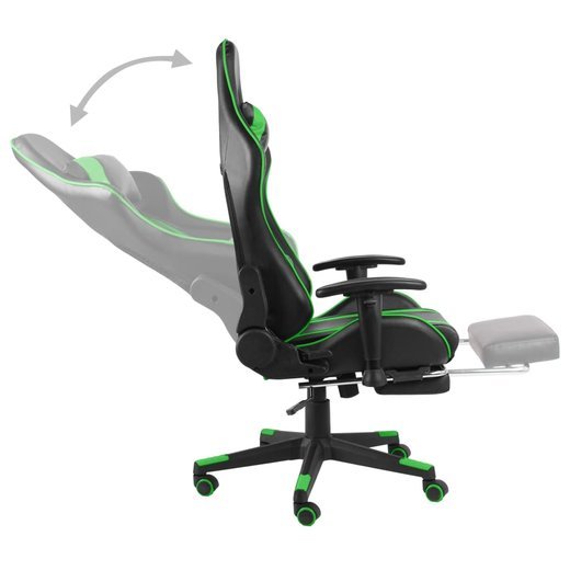 Gaming-Stuhl mit Fusttze Drehbar Grn PVC