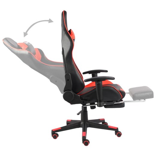 Gaming-Stuhl mit Fußstütze Drehbar Rot PVC