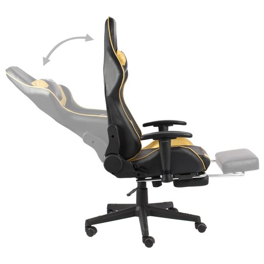 Gaming-Stuhl mit Fusttze Drehbar Golden PVC