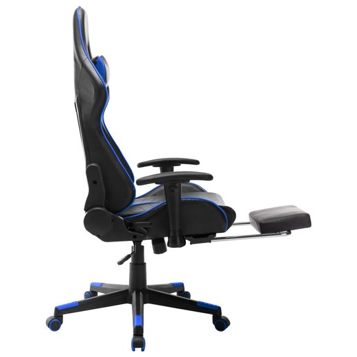 Gaming-Stuhl mit Fusttze Schwarz und Blau Kunstleder
