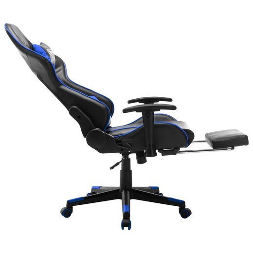 Gaming-Stuhl mit Fusttze Schwarz und Blau Kunstleder