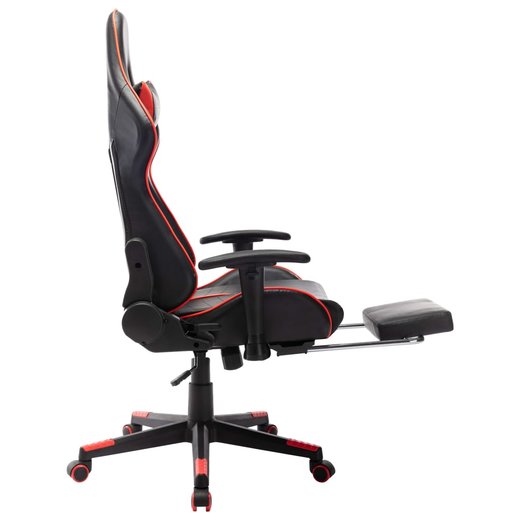 Gaming-Stuhl mit Fusttze Schwarz und Rot Kunstleder