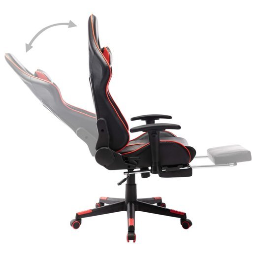 Gaming-Stuhl mit Fusttze Schwarz und Rot Kunstleder