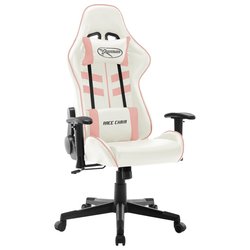 Gaming-Stuhl Wei und Rosa Kunstleder