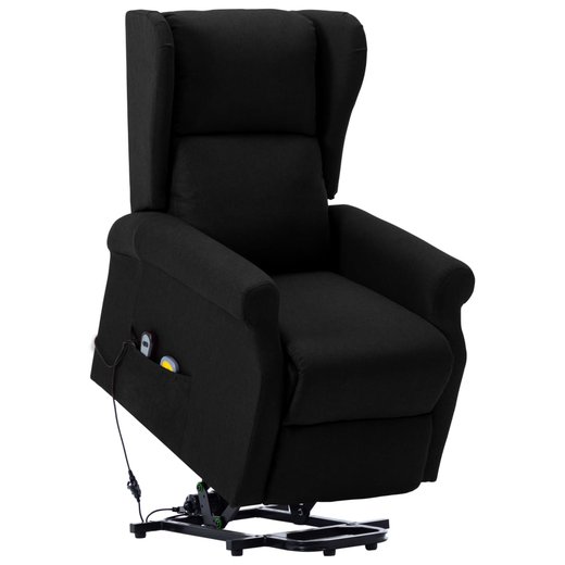 Massage-Aufstehsessel Schwarz Stoff