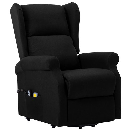 Massage-Aufstehsessel Schwarz Stoff
