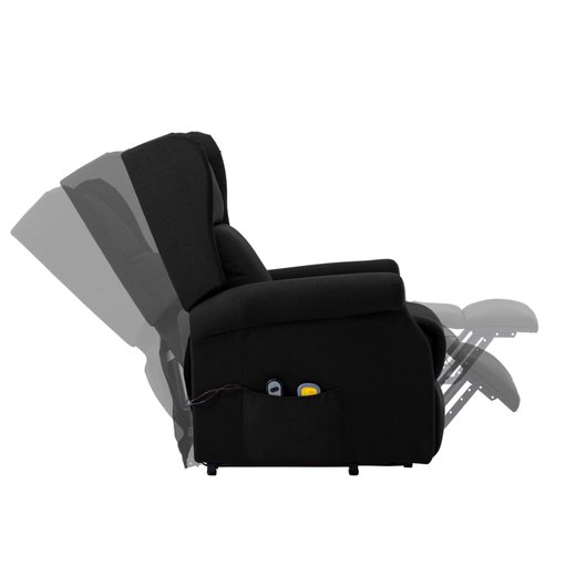 Massage-Aufstehsessel Schwarz Stoff