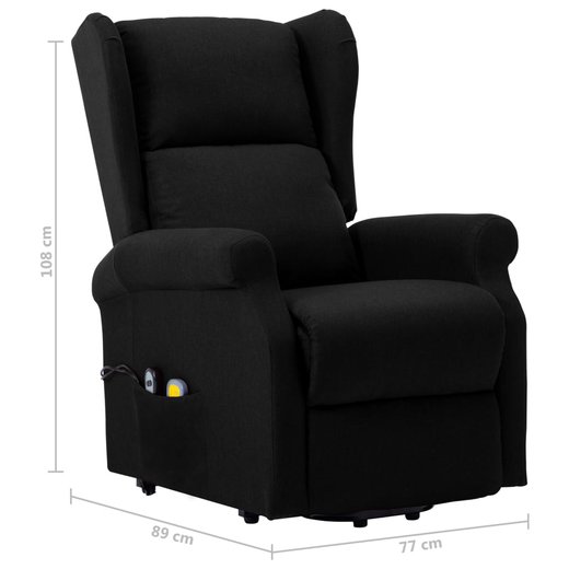 Massage-Aufstehsessel Schwarz Stoff