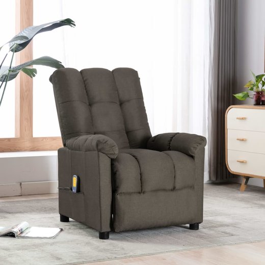 Massagesessel Taupe Stoff