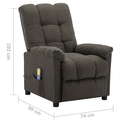 Massagesessel Taupe Stoff