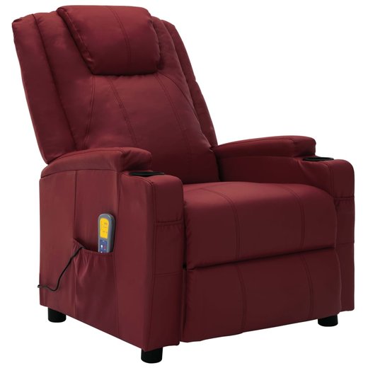 Massagesessel Weinrot Kunstleder