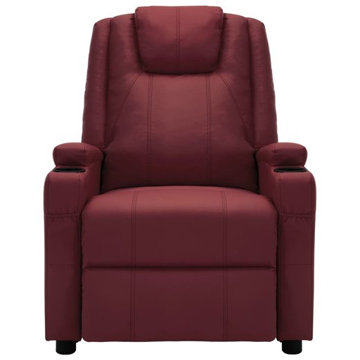 Massagesessel Weinrot Kunstleder