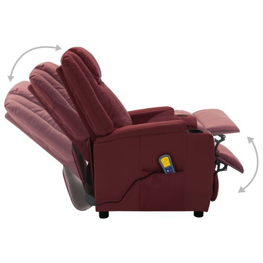 Massagesessel Weinrot Kunstleder