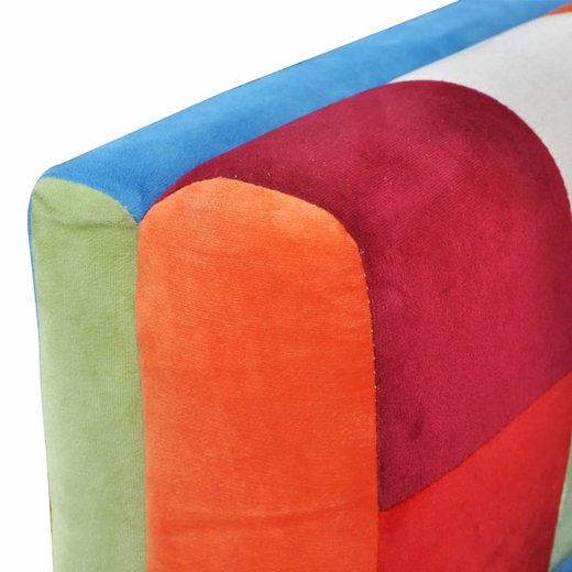 Wrfel-Sessel mit verchromten Fen Patchwork-Design Stoff