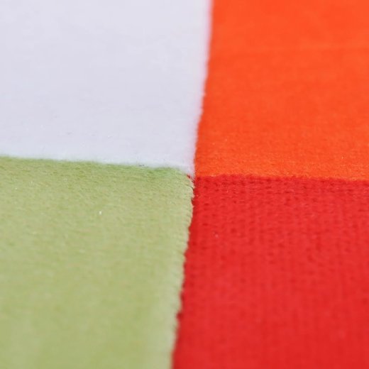Wrfel-Sessel mit verchromten Fen Patchwork-Design Stoff