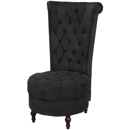 Sessel mit hoher Lehne Schwarz Stoff