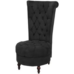 Sessel mit hoher Lehne Schwarz Stoff