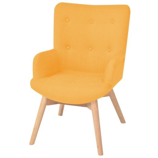 Sessel mit Fuhocker Gelb Stoff