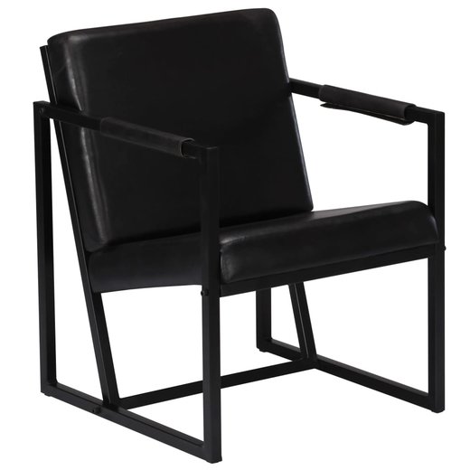 Sessel Schwarz Echtleder