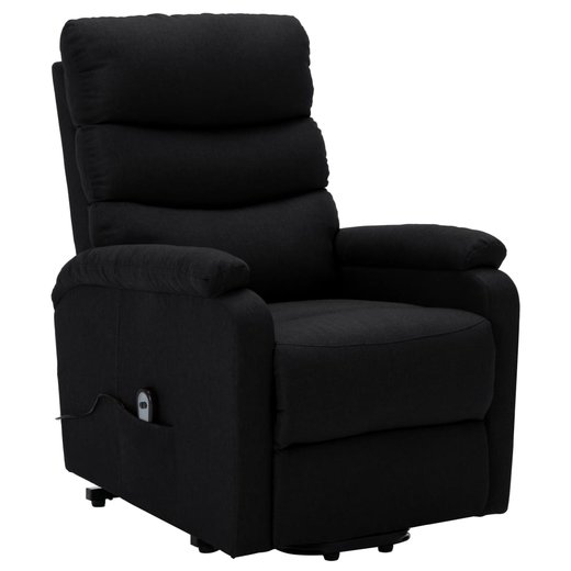 Sessel mit Aufstehhilfe Schwarz Stoff