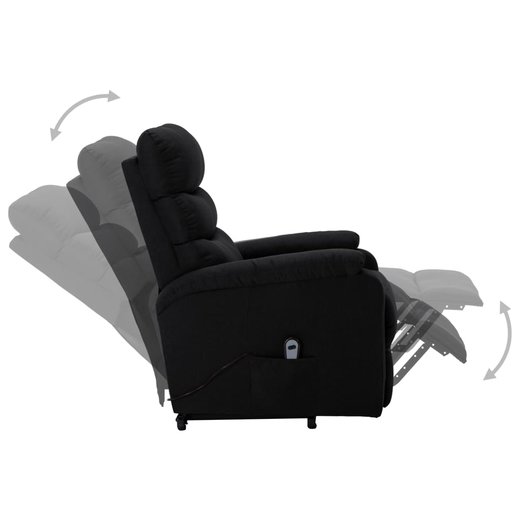 Sessel mit Aufstehhilfe Schwarz Stoff