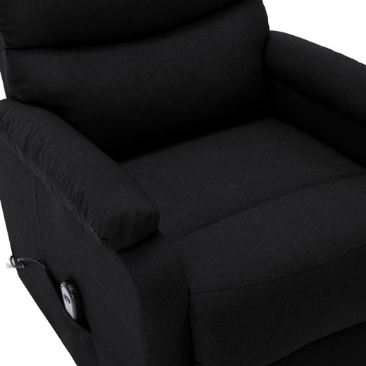 Sessel mit Aufstehhilfe Schwarz Stoff