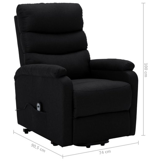 Sessel mit Aufstehhilfe Schwarz Stoff