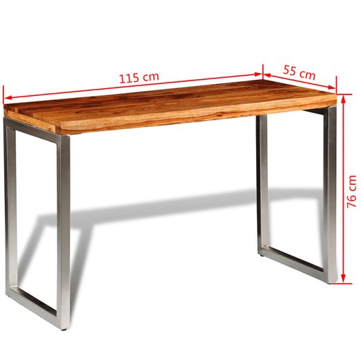 Esstisch Schreibtisch Massivholz mit Stahlbeinen