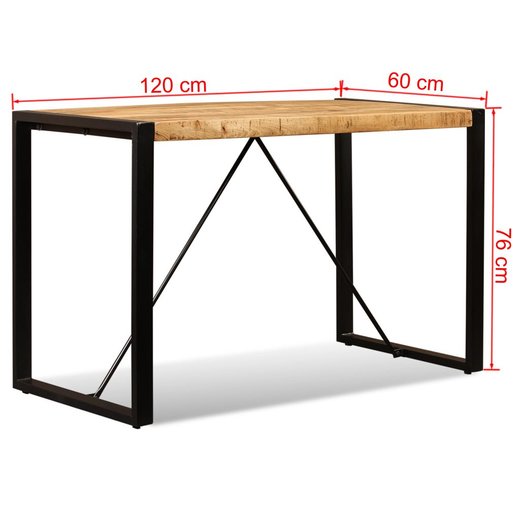 Esszimmertisch Raues Mangoholz Massiv 120 cm