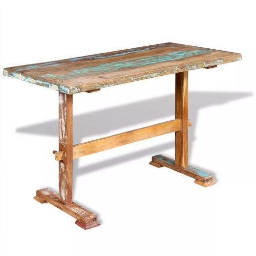 Esstisch mit Holz-Untergestell Altholz Massiv 120x58x78 cm