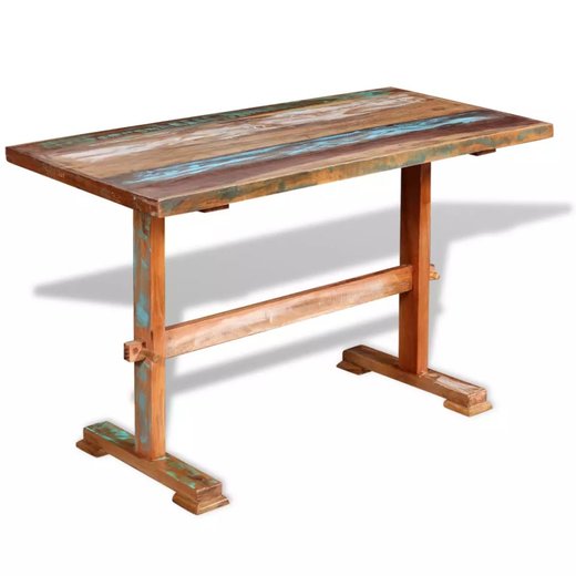 Esstisch mit Holz-Untergestell Altholz Massiv 120x58x78 cm