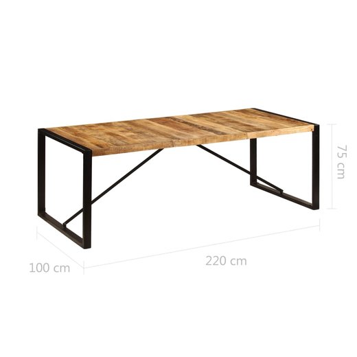 Esstisch 220 x 100 x 75 cm Mango-Massivholz
